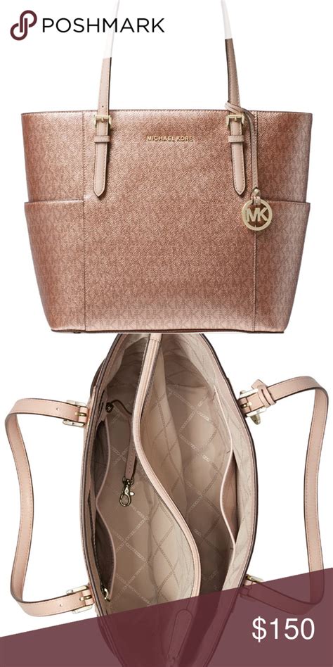 michael kors purses rose gold|michael kors gold tote handbags.